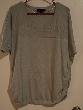 Lane Bryant Heather Gray Short Sleeve Knit Top